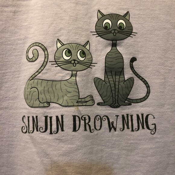 Limited Edition "Sinjin Drowning" Purple Cat Graphic Sweatshirt (Size 2XL) - Picture 2 of 5